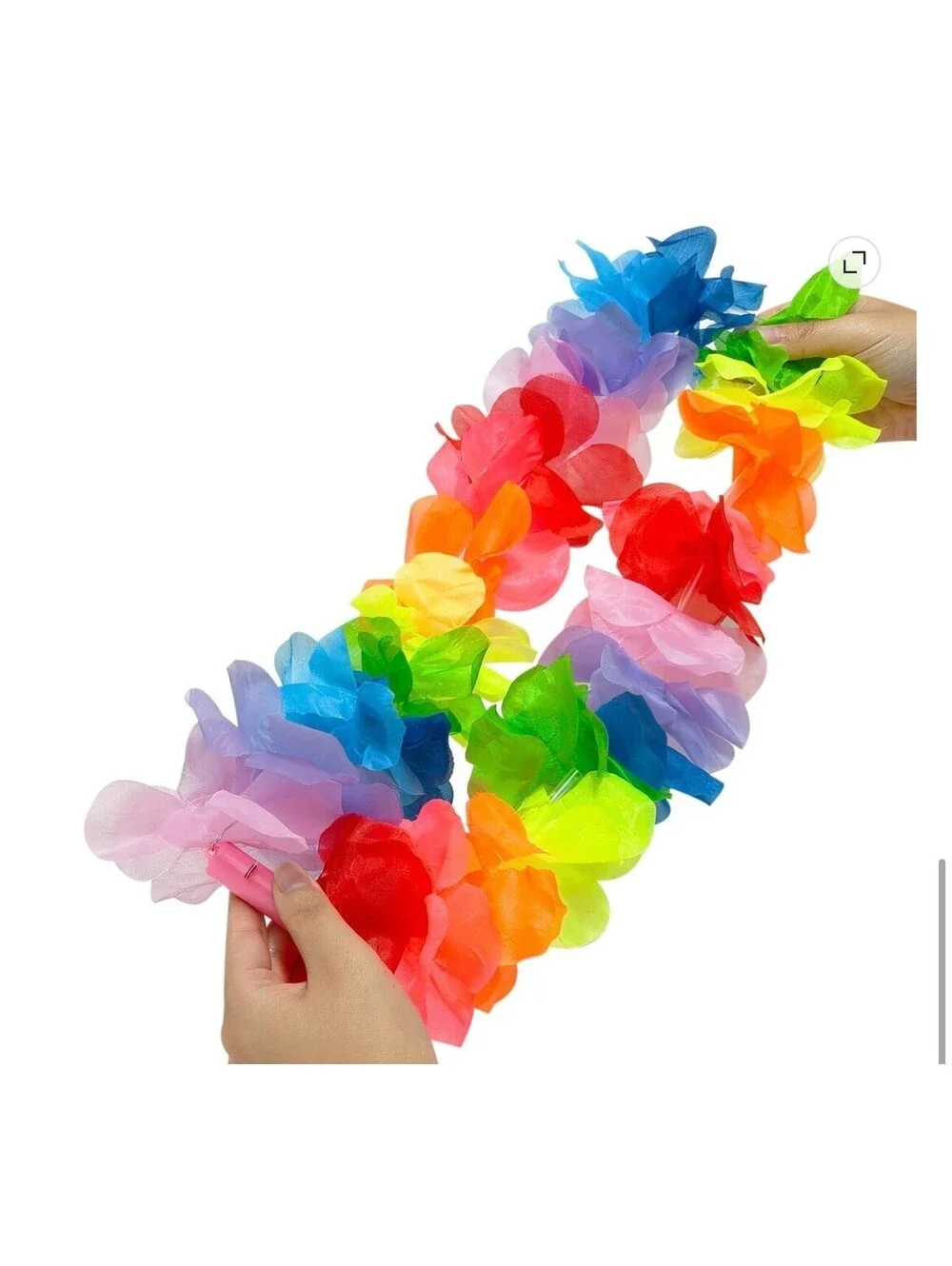 Sunshine Novelty Light Up Lei Rainbow Fabric Flowers with Lights